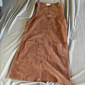 Pink Lily Brown Corduroy Dress